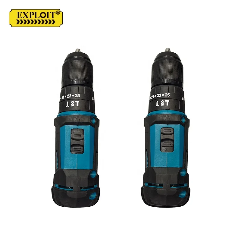 Wholesale custom power tools drill bits 21v chargeable batter lithium brushed cordless power electric impact drill bit set
