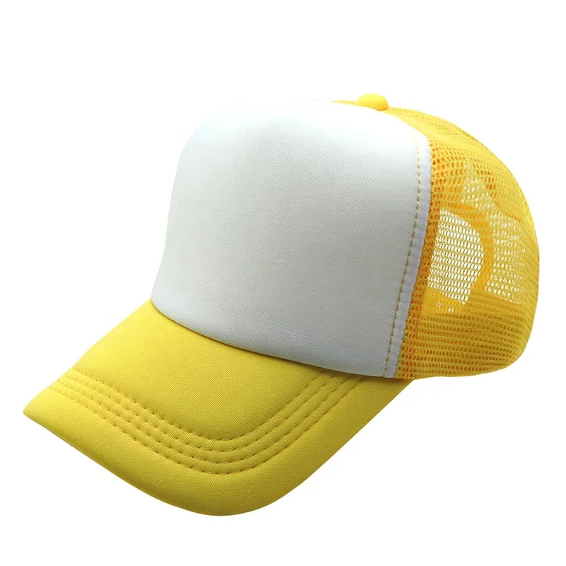 custom men snap back mesh caps foam plain panel trucker hats