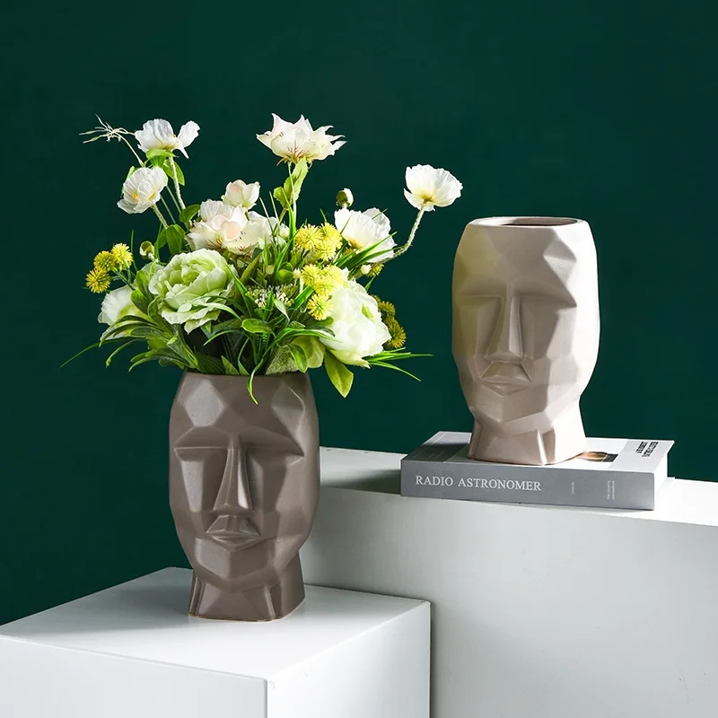Abstract portrait ceramic creative modern vase for home decor