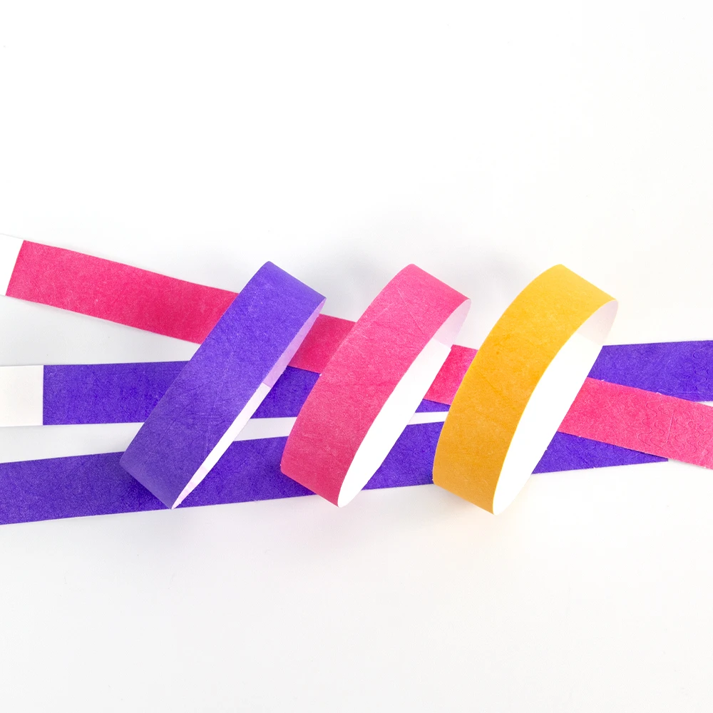 Custom high quality adhesive Wrist Bands paper Bracelets VIP Wristbands Identification Wristbands for Events day