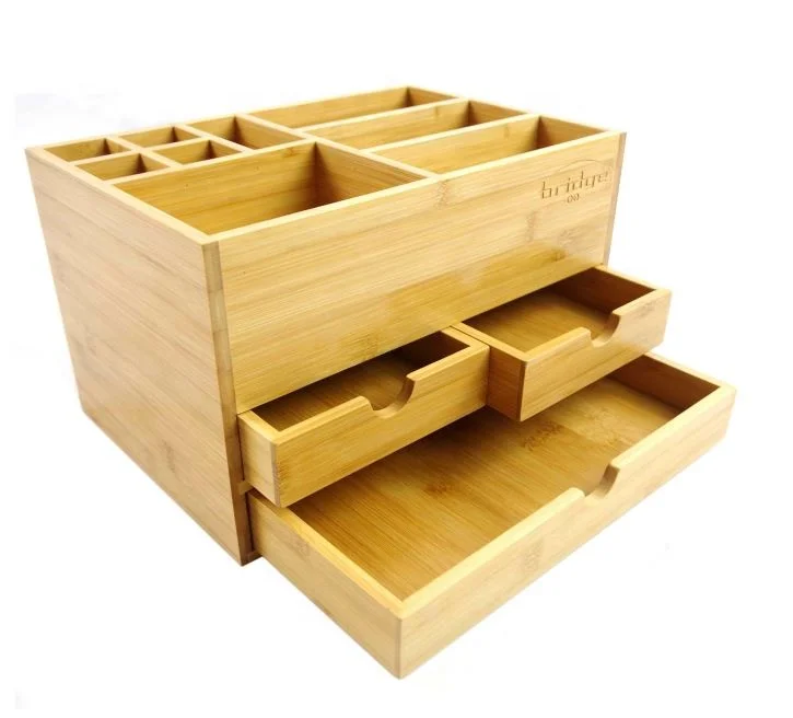 Manufacturer Supplier wholesale bamboo desktop office storage case organizer tray (1600629970707)