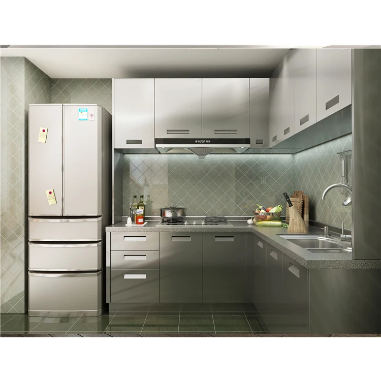 Foshan modern gold door handle cupboard white shaker kitchen cabinet wood/lacquer/pvc ambry