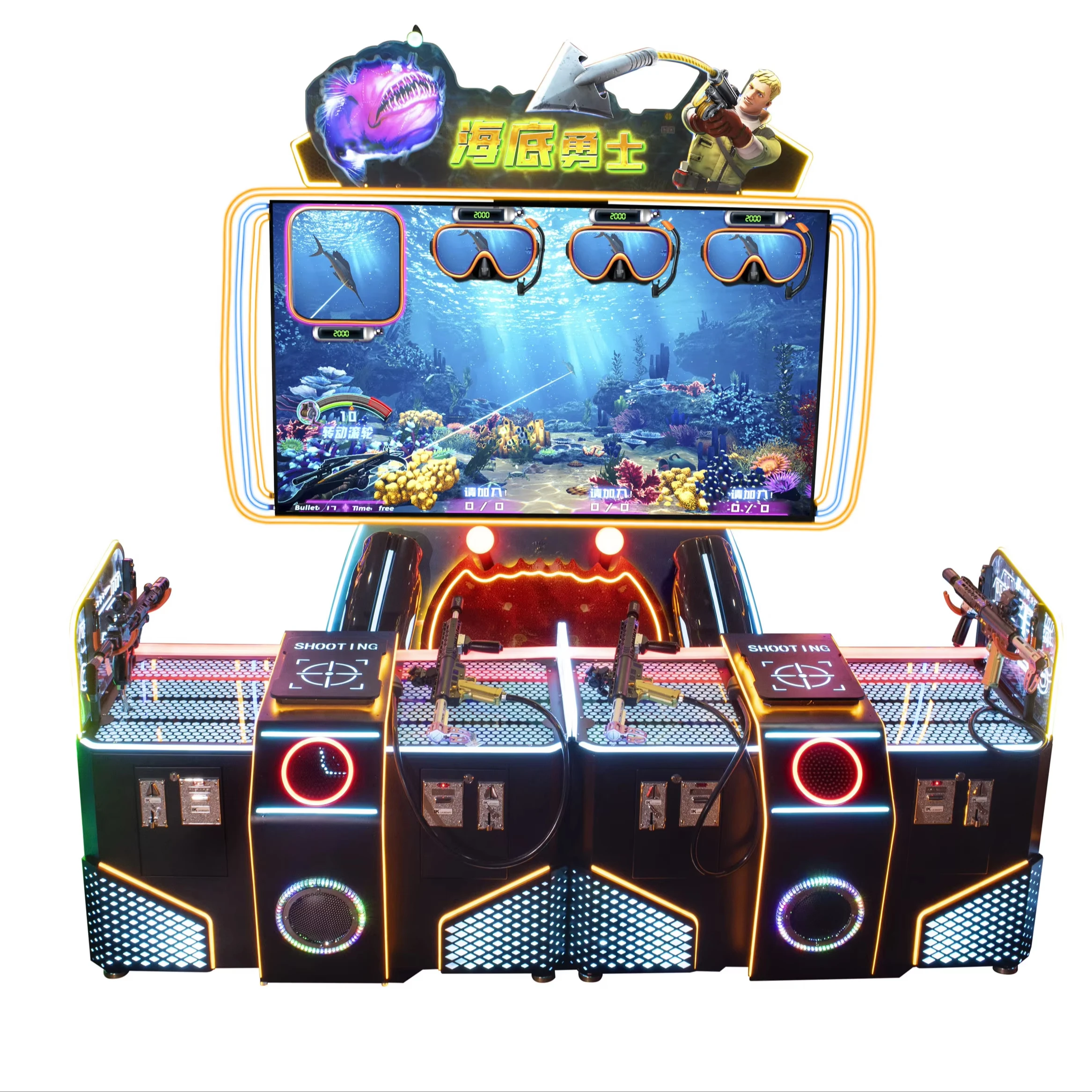 4 Player Fish Game Machine Arcade Shooting simulator indoor amusement games machines Interactive Redemption Video Fishing Game