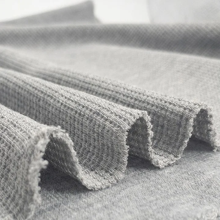 Knitting fabric manufacturers 60% cotton 40% polyester 260g CVC waffle cotton polyester blend fabric