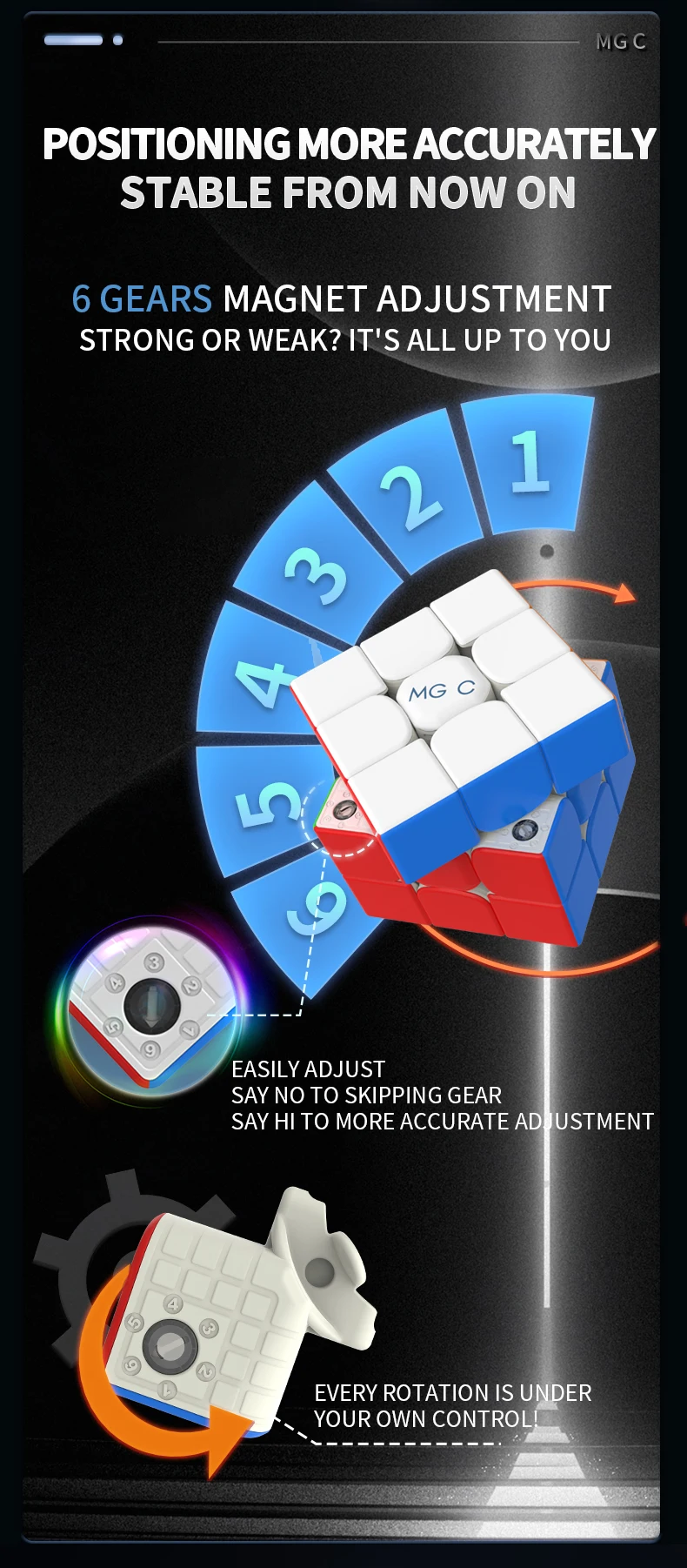 YJ Yongjun New MGC EVO II Evolution Professional The Cube 3x3 Magnetic Speed Magic Cubes Fidget Cube