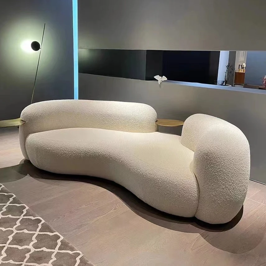 home sofa set furniture couches luxury living room white nordic fabrics semi round sofa