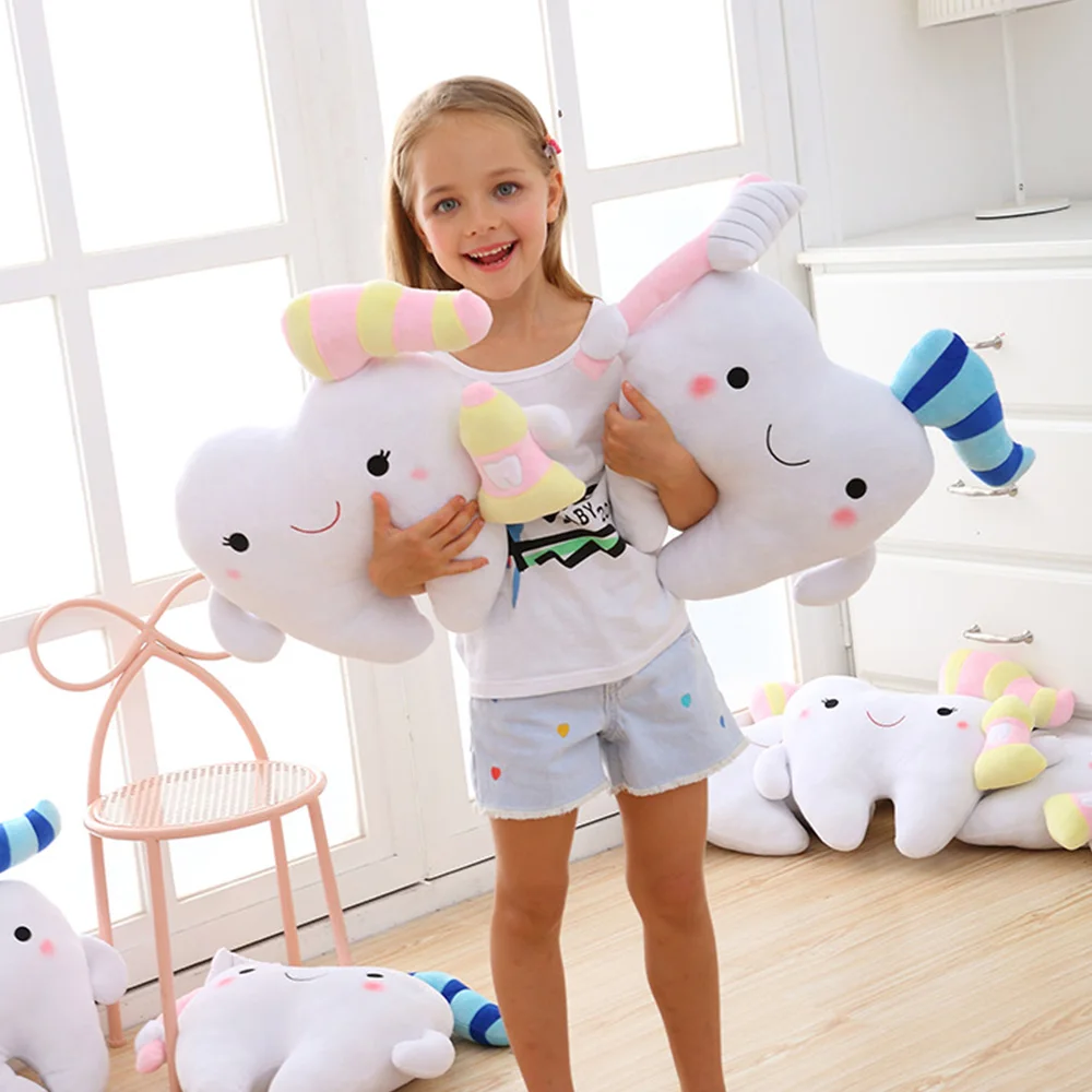 Wholesale cheap soft plush toy tooth pillow custom made soft plush fairy pillow toy with logo for kids