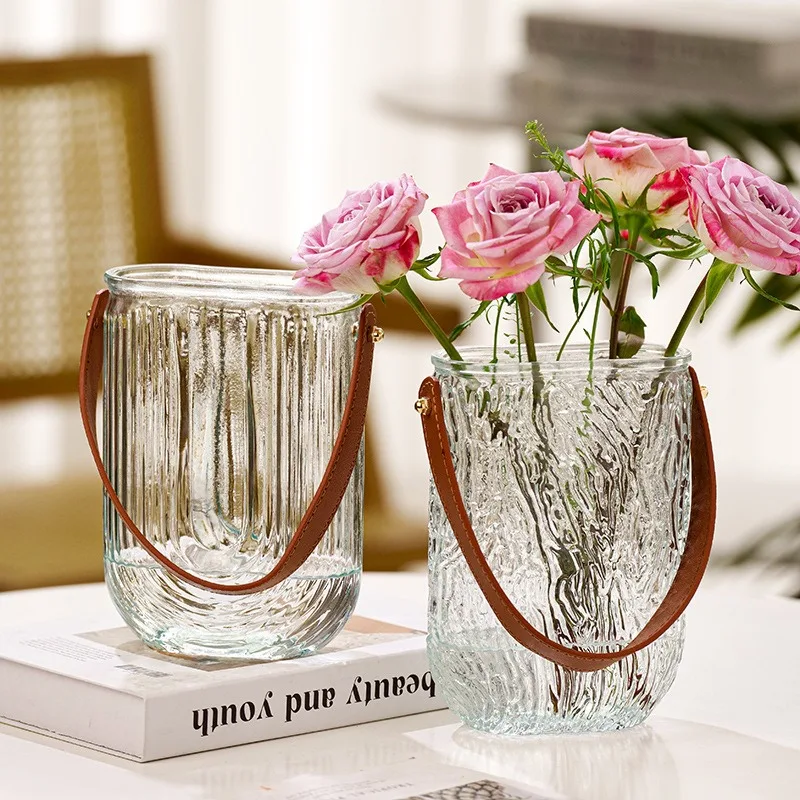 Stained Tabletop Glass Vase Creative Living Room Hydroponic Flower Arrangement Glass Bottle Dry Flower Vases Decoration