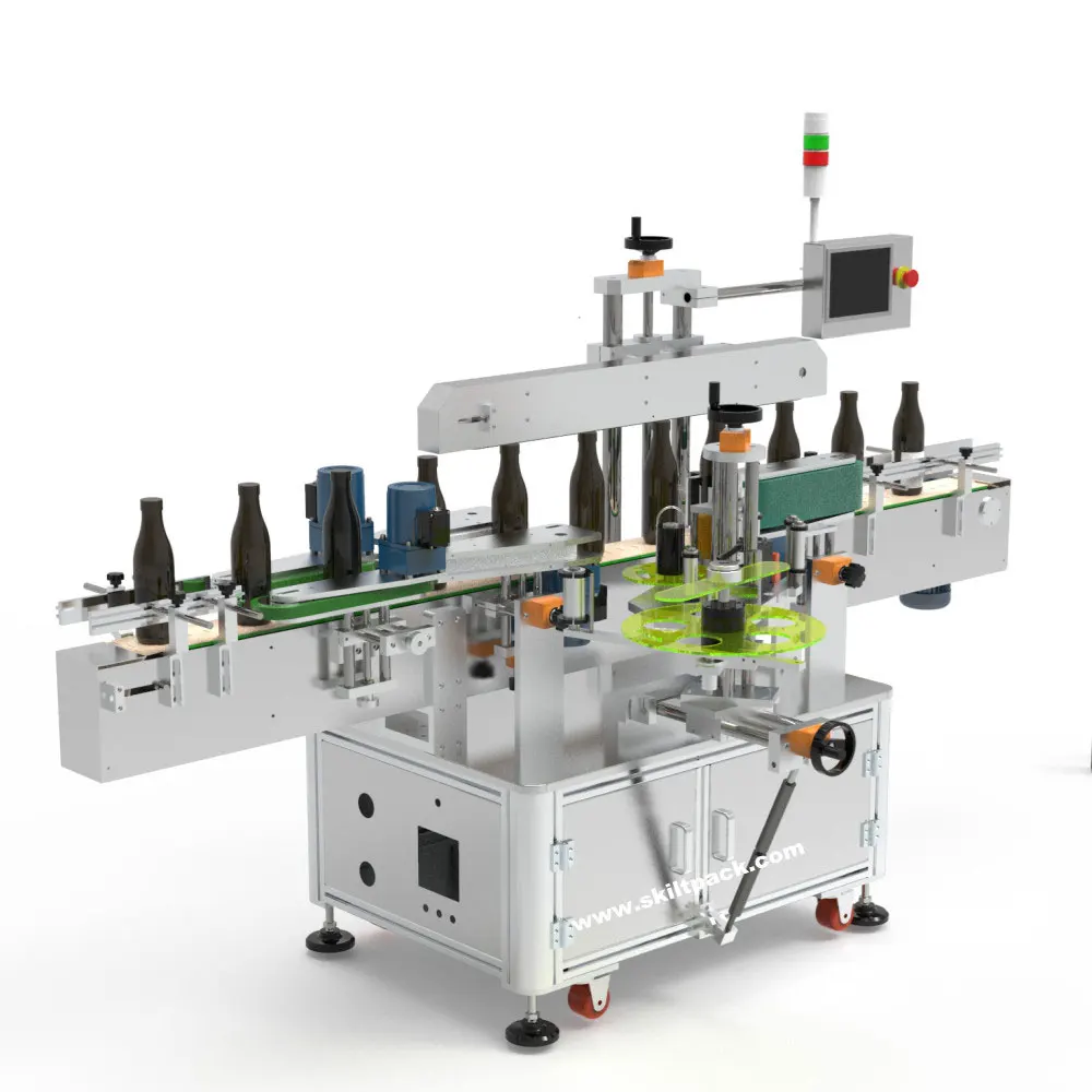 SKILT Automatic sticker flat pvc pet bottle labeling machine multi side factory price