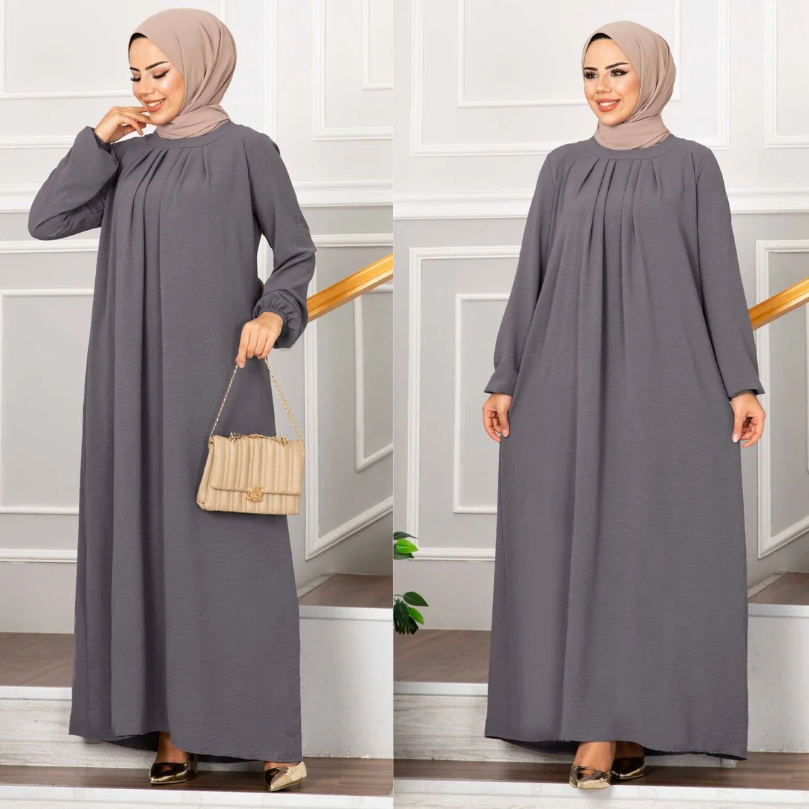 Popular new model modest abaya dress crepe material soft high quality abaya muslim women dresses