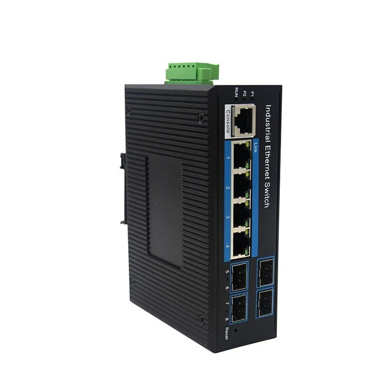 Industrial Ethernet Switch 4 ports Gigabit SFP PoE Managed Network Switch Wide range DC power supply DIN rail Ethernet Switch