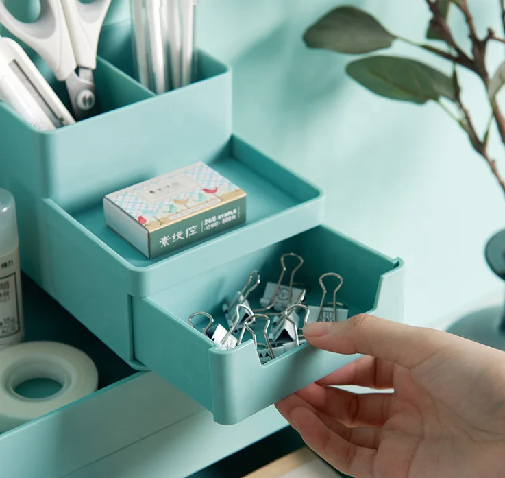 Superimposed pull A4 file storage box office storage basket desktop file stationery storage rack