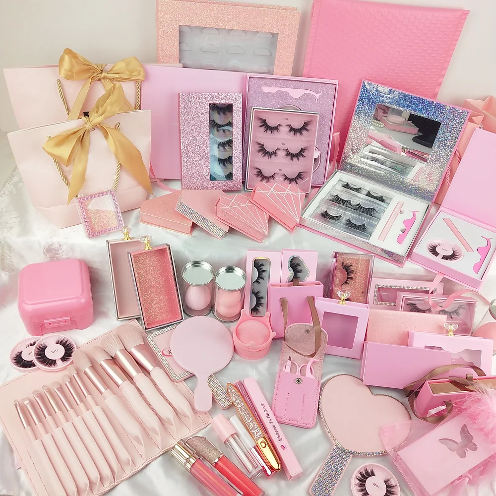 Customized Packaging Box Mink Magnetic makeup Eyeliner Fluffy Fur Strip beauty products 3D silk real mink Eyelashes