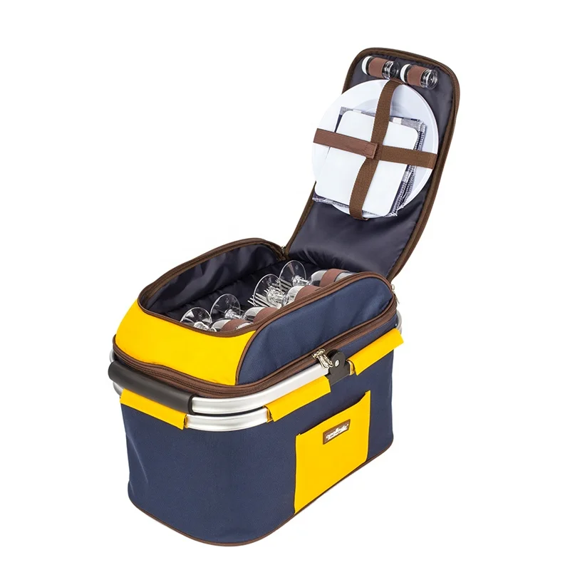 Collapsible Picnic Basket set Insulated Cooler Bag