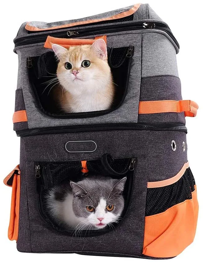 Pet Outdoor hiking portable backpack for cats and dogs double-layer outing backpack travel space capsule cat bag
