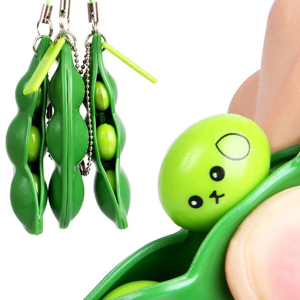 Stock 2021 Hot sell Fidget Bean Toy Funny Facial Expressions Popper Pea bean peanut