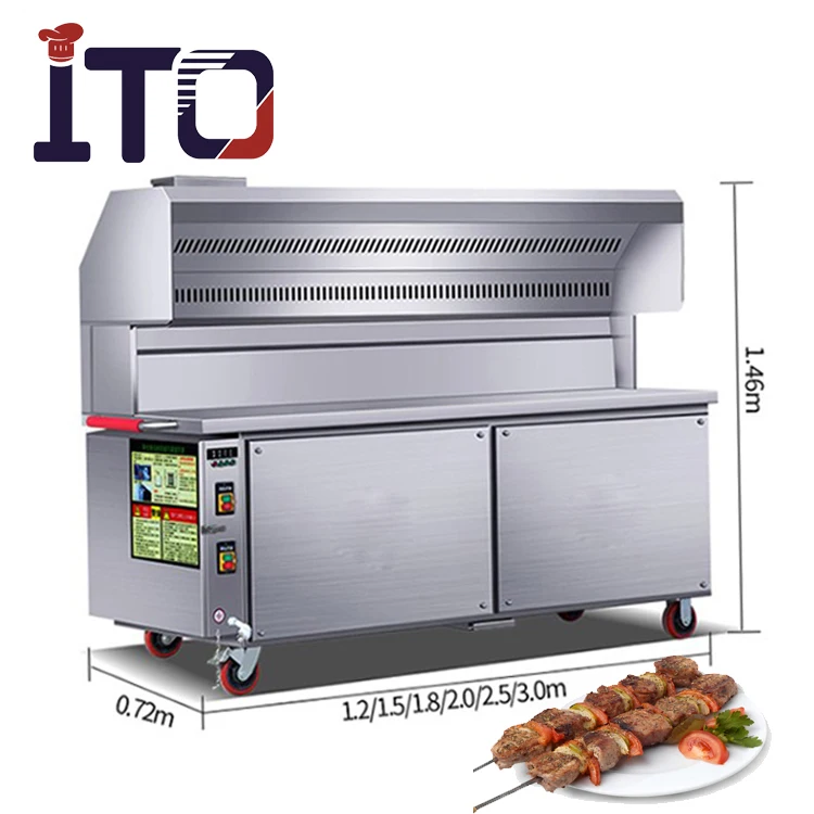 Kitchen Equipment Camping BBQ Grills Outdoor Fast Food Machines Mobile Truck Rotisserie Barbecue machine