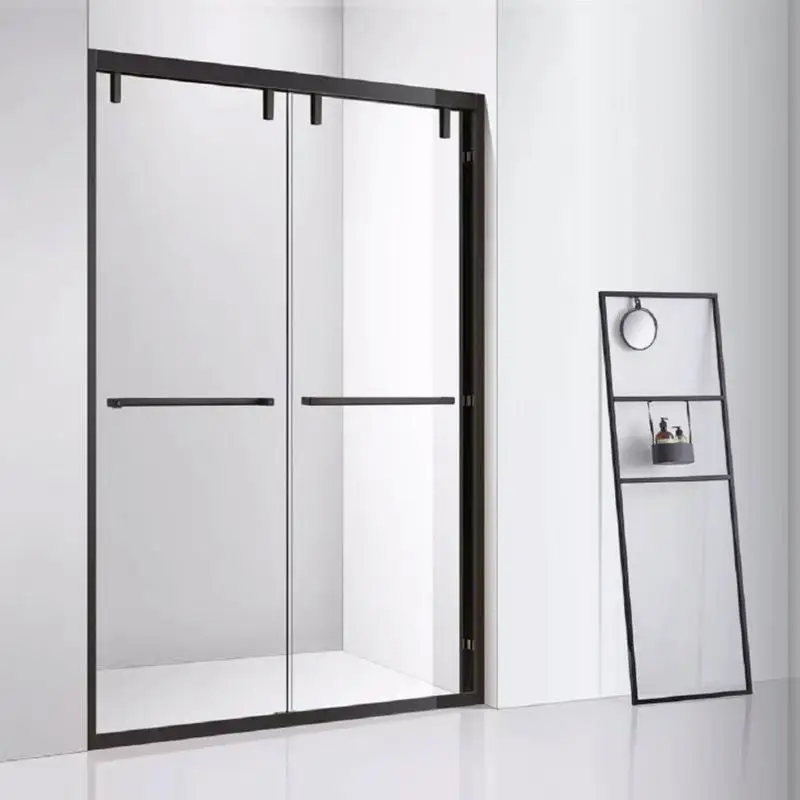 Household one-line dry and wet separation tempered frosted glass shower room