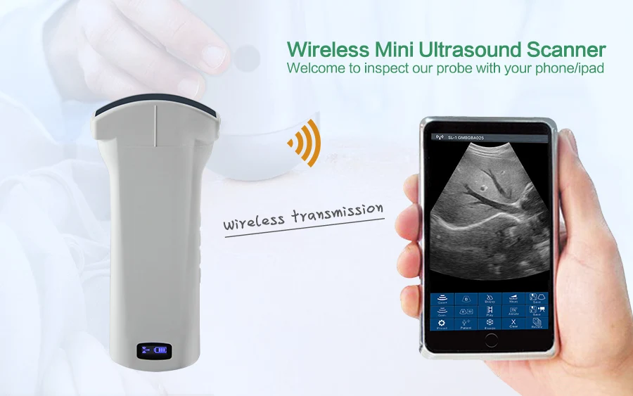 
2020 New Mini Wifi Color Doppler 7.5/10MHz Ultrasound Machine / Wireless Linear Probe 