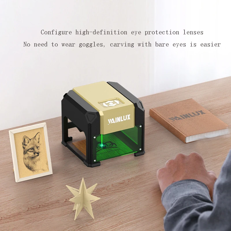 JOY fully automatic portable laser engraving machine mini desktop wooden board leather printing engraving mini marking machine