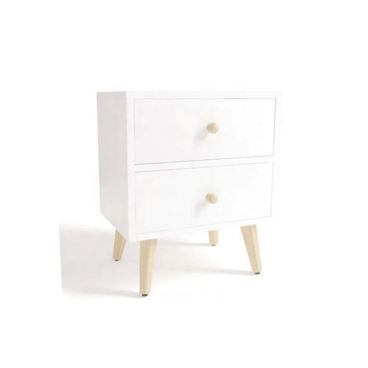 Modern minimalist style multifunctional living room bedroom furniture bedside table side table with 2 drawers