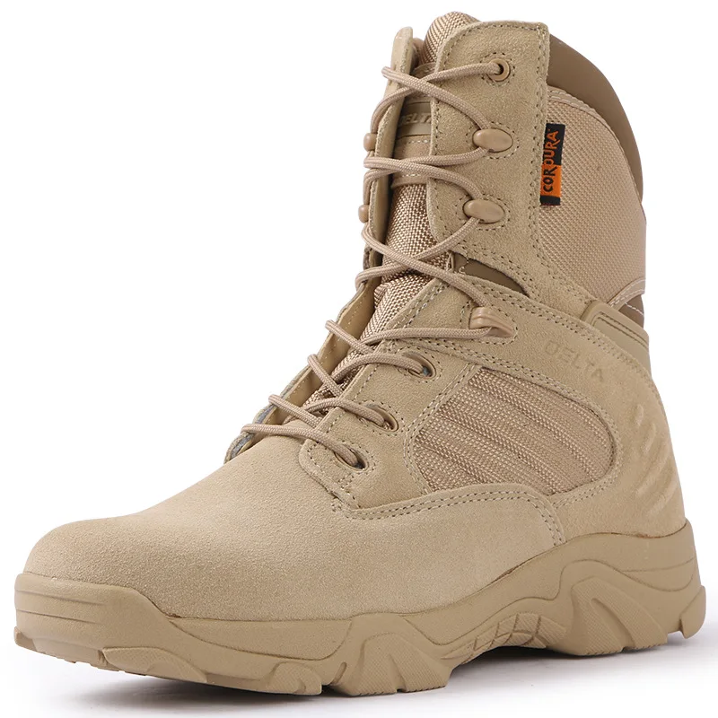 READY TO SHIP KHAKI COMBAT OFFICER HIGH QUALITY RUBBER SOLE TACTICAL COMBAT OUTDOOR CAMPING COMBAT BOOTS FOR MEN