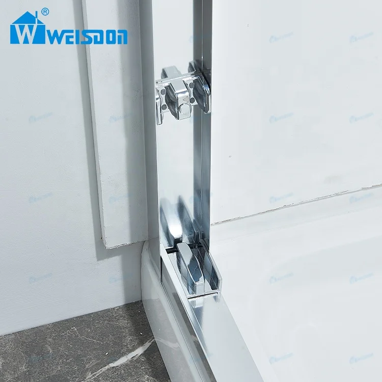 High Quality Bathroom Aluminum Framed Double Sliding Door Tempered Glass Shower Room Hardware