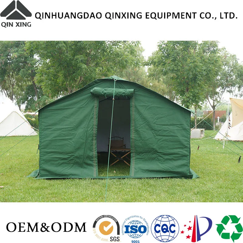 QX factory custom outdoor can accommodate 50 people large camping waterproof canvas heavy duty winter tent