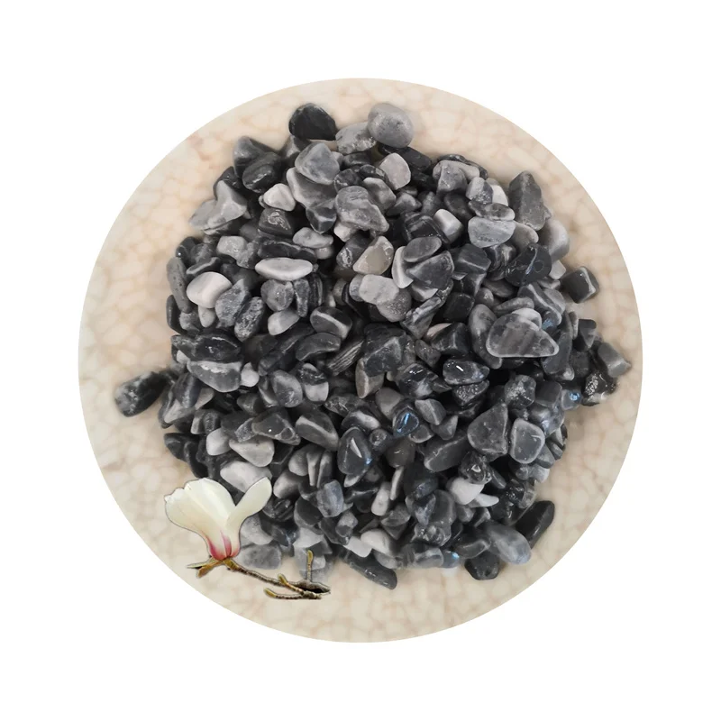 decoration limestone black basalt stone pebble cobbles stone india