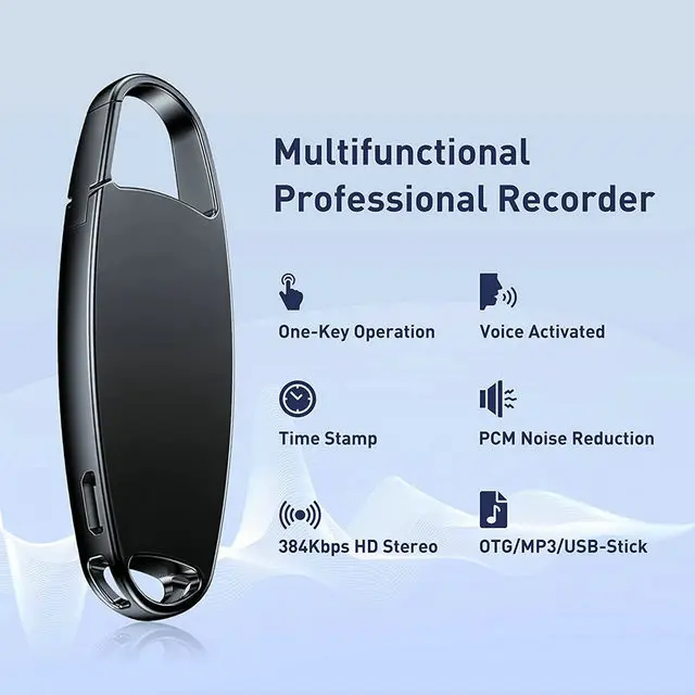 V13 Voice Activated Recorder Mini Dictaphone Professional Audio Sound Recorder for Lecture Students