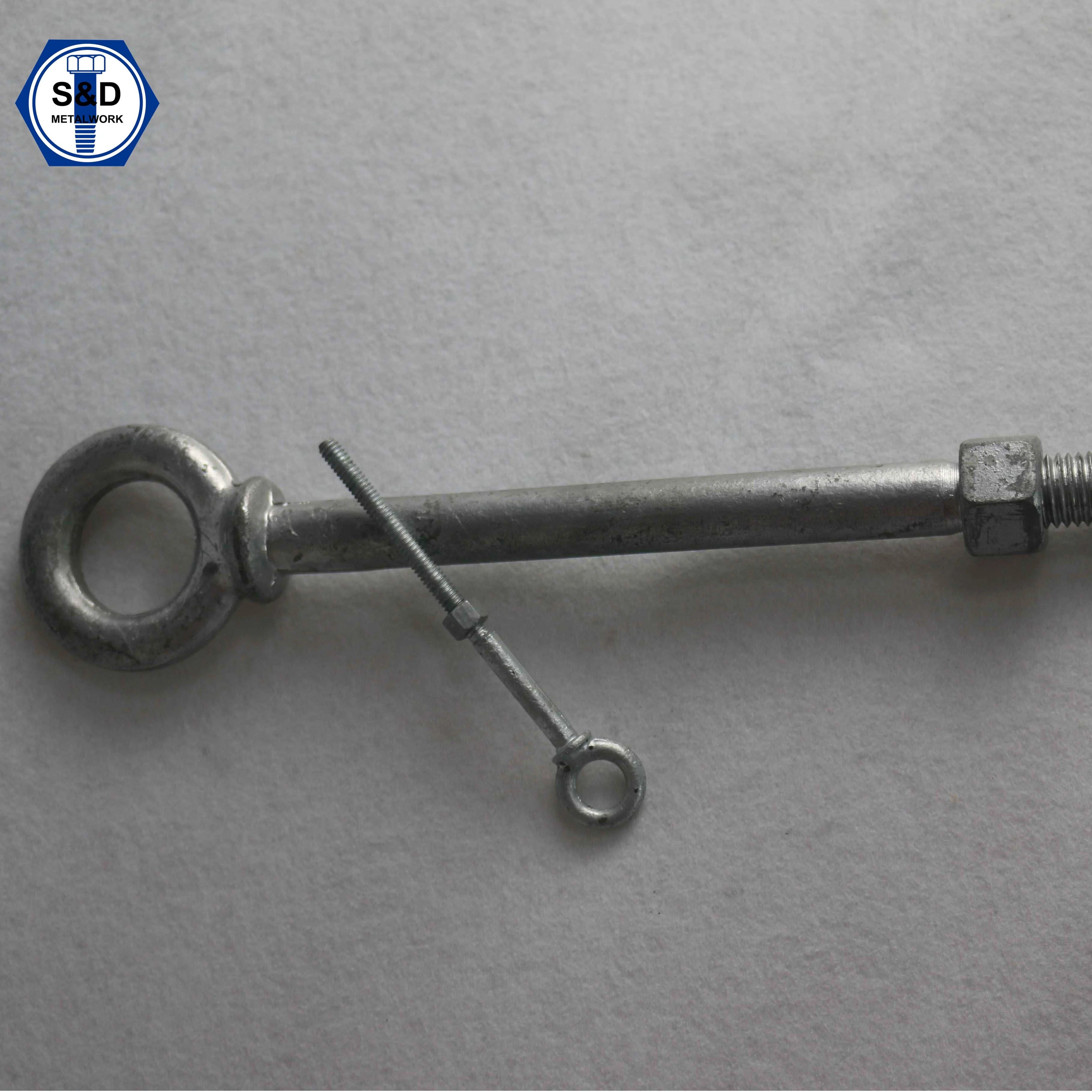 Carbon steels M27anchor grade 8.8 bolt long stainless steel DIN 444 eye bolts and nuts with ring