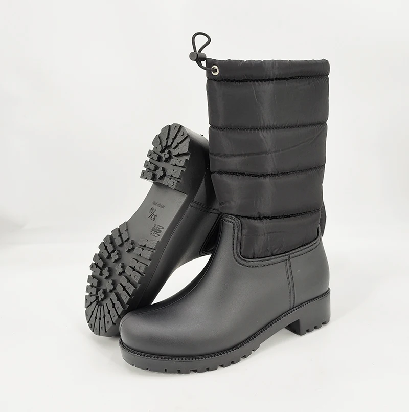 Manufacturer Factory High Quality Women Winter Warm Rain boots with fur lining