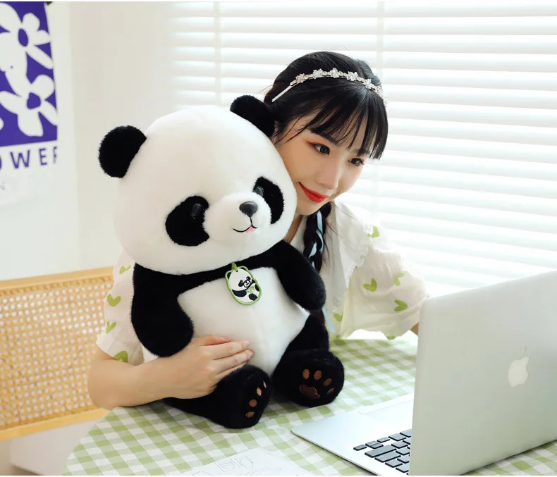 Wholesale Plush Panda Soft Toy Lovely Soft Cartoon Pillow Cushion panda Custom Stuffed Animal toys