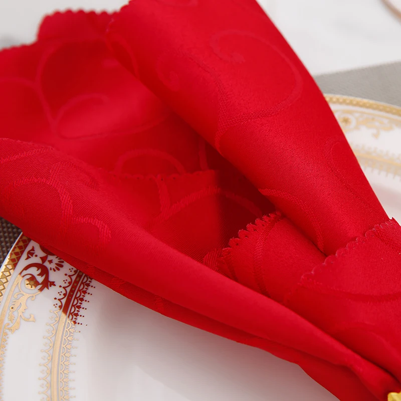 Wholesale embossed cotton napkins reusable crochet 50 x 50 cm dinner table napkins for wedding decoration
