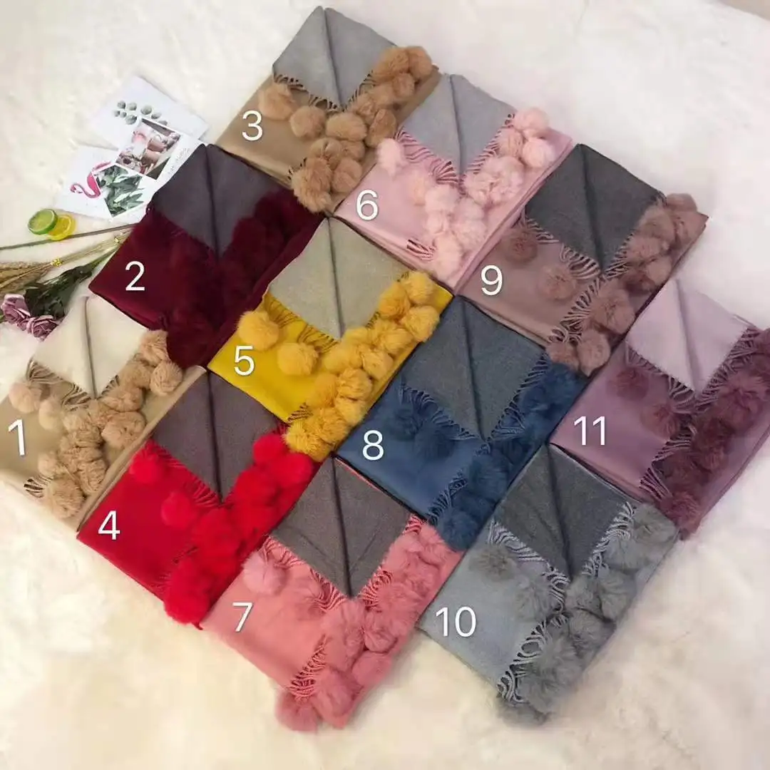 2019 new explosion models candy color Solid color matching scarf  scarf warm  scarf Core yarn   ball
