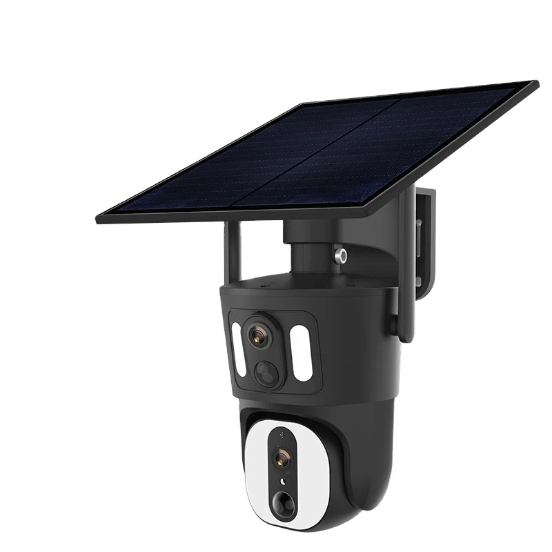 Original Manufacturer Color Night Vision Two Way Audio Motion Detection 4MP WIFI 4G Sim Card PTZ Dual Lens Solar Camera