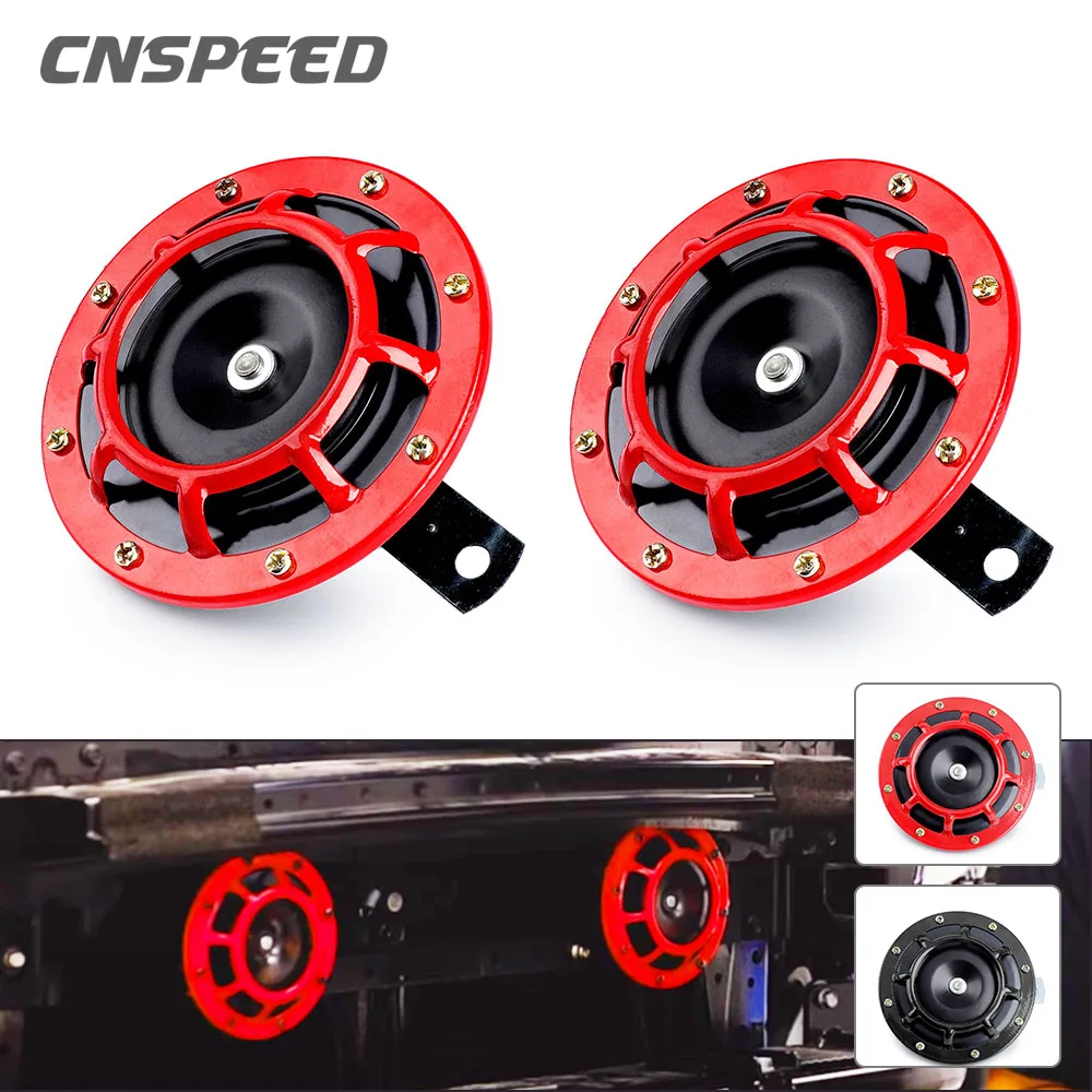 12V 115 DB Electric Blast Tone Air Horn Kit 2pcs/set Red Hella Super Loud Compact For Motorcycle Car