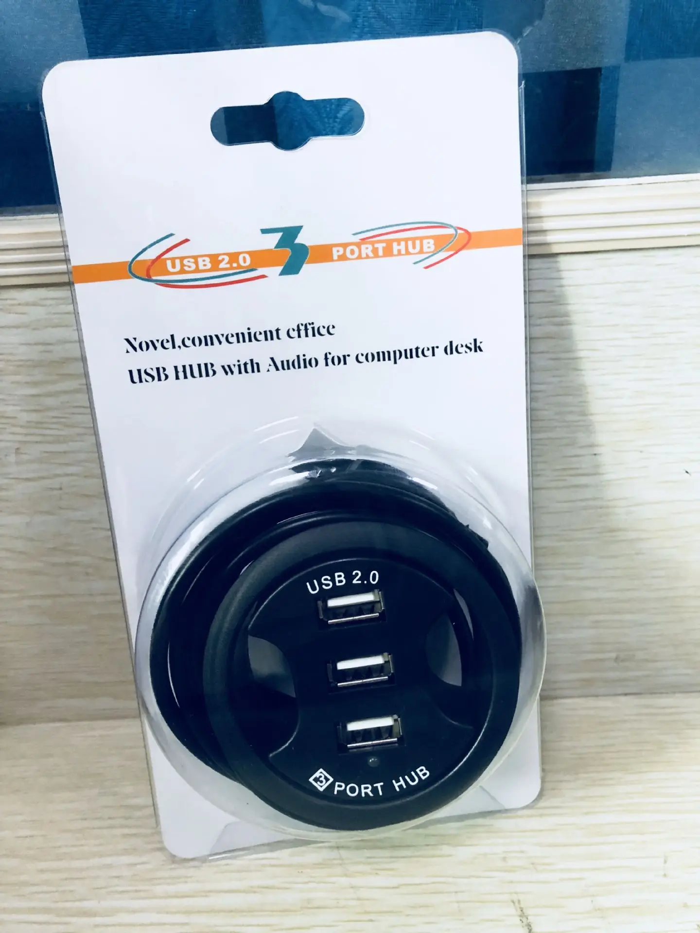 
Desk hole USB multi-interface 2.0 splitter hub 3 port computer office round hole expansion usb hub converter 