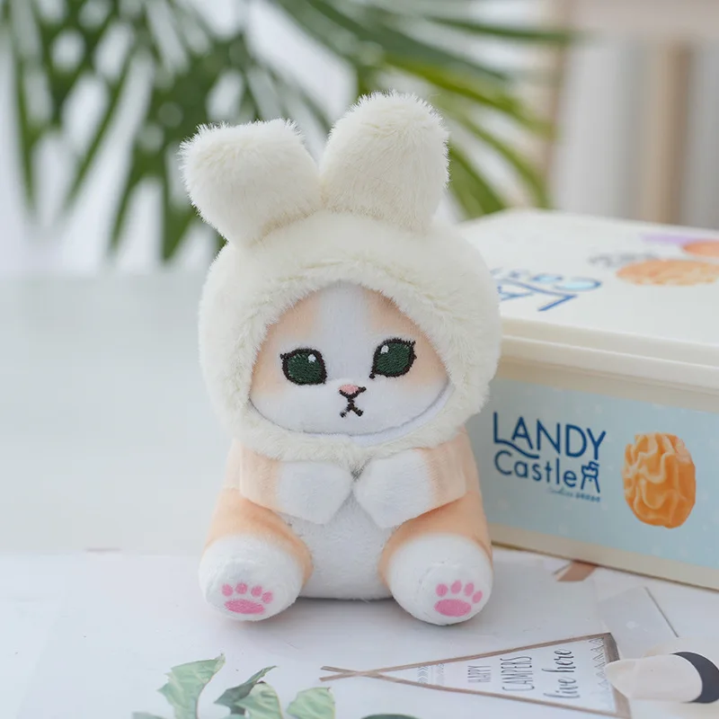 Wholesale Mini New Style Rabbit Cat Plush Keychain Stuffed Animal for Children Gifts Plush Shark Rabbit Cat Keyring