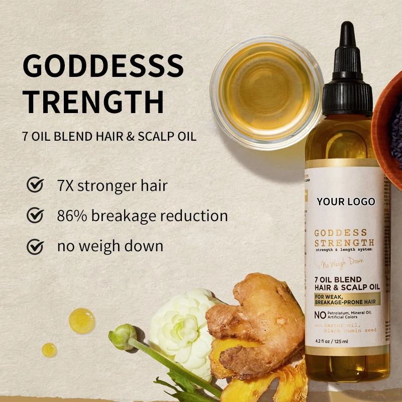 Custom Logo Organic Rosemary Hair Scalp Oil Organic Natural Scalp Massage Oil For Hair Growth Anti-Itching 4.2OZ