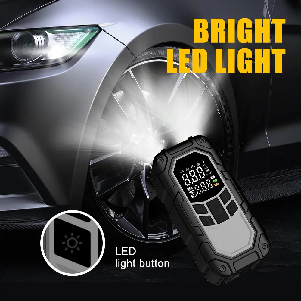 Car Starter Power Supply With Air Compressor Tire Pump 8000mah Portable Car Emergency Starter Power Supply Unit For Car