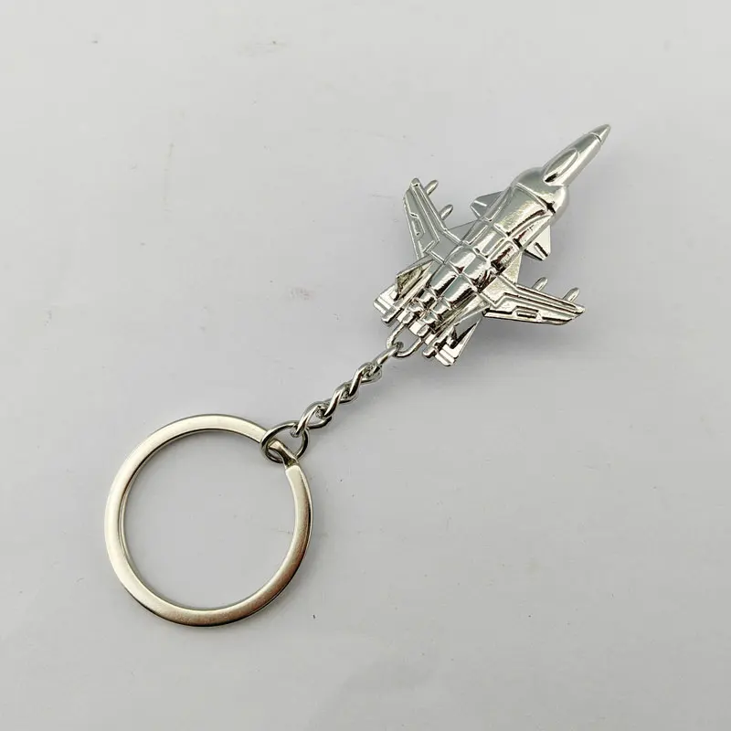 Kingtop Metal Airplane Keychain Metal Crafts J-20 Pendant Key Ring Aircraft Keychain For Aviation Enthusiast Pilot Gift