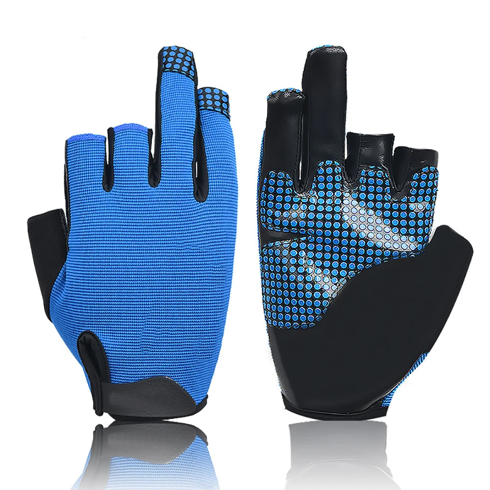 2021хит продаж уличные Нескользящие водонепроницаемые рыболовные перчатки с логотипом волшебная лента Рыболовные Перчатки
