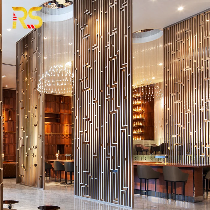 Professional decorative stainless steel partition 4 sheet screen panel room divider