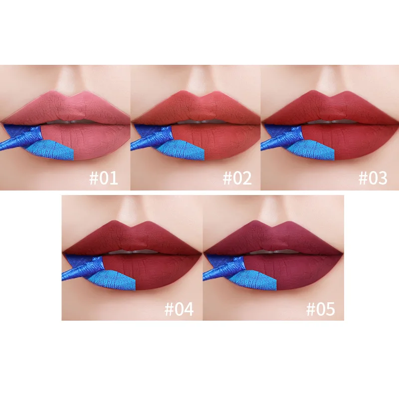 Waterproof Lasting Lip Glaze Matte Staying Base Color Lip Tinting Tear Off Liquid Lipstick Peel-off Lip Stain Fit Colors Blue 5G
