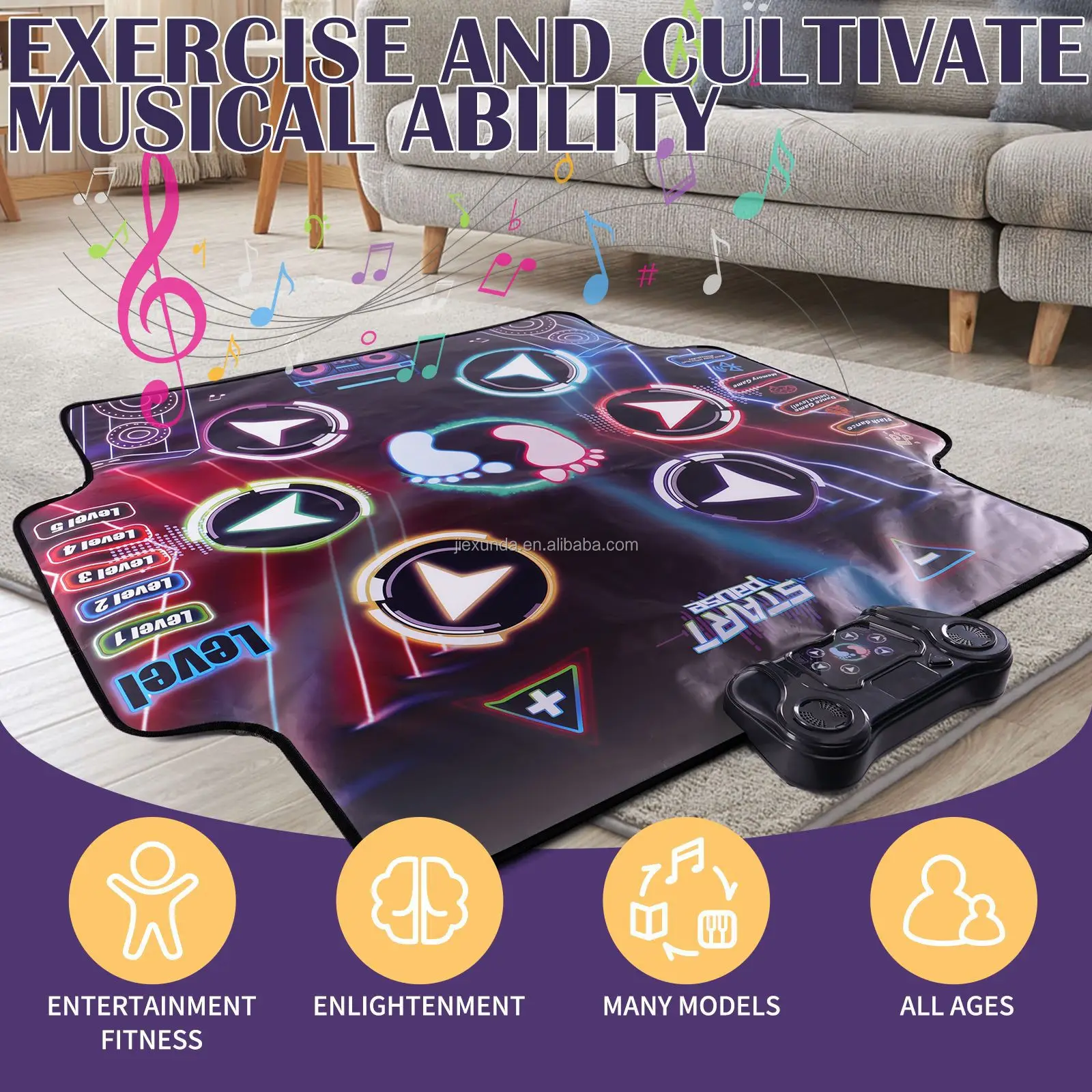 Hot Selling Electronic Dance Pad Non-Slip Plastic Dancing Step Mat for PC USB Dance Revolution Unisex