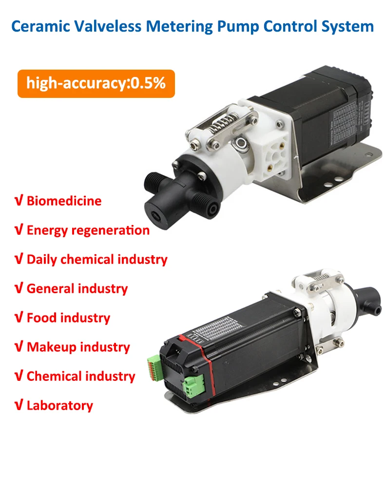 Ceramic Dosing Pump Pure Fruit Juice Edible Oil Dairy Liquid Valveless Metering Pump Micro Addition Filling Plunger Pump