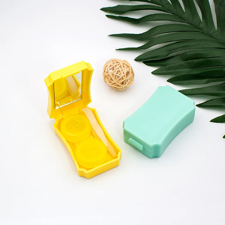 Square Shape Convenient Wholesale  Contact lenses case  with Dual case and contact lens boxes and  contact lens holder