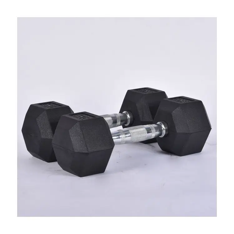 Factory wholesales 20kg rubber coating kurz hantel mancuernas de gym free weights custom dumbbell set hexagonal hex dumbbells
