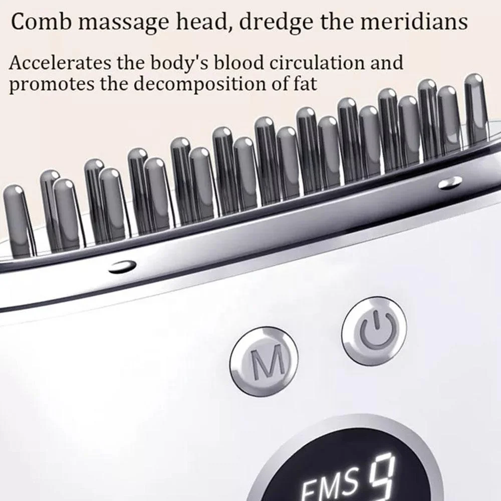 Electric Massager For Body Vibration EMS Microcurrent Infrared Therapy Facial Scraping Comb Dredging Meridian Massage Brush